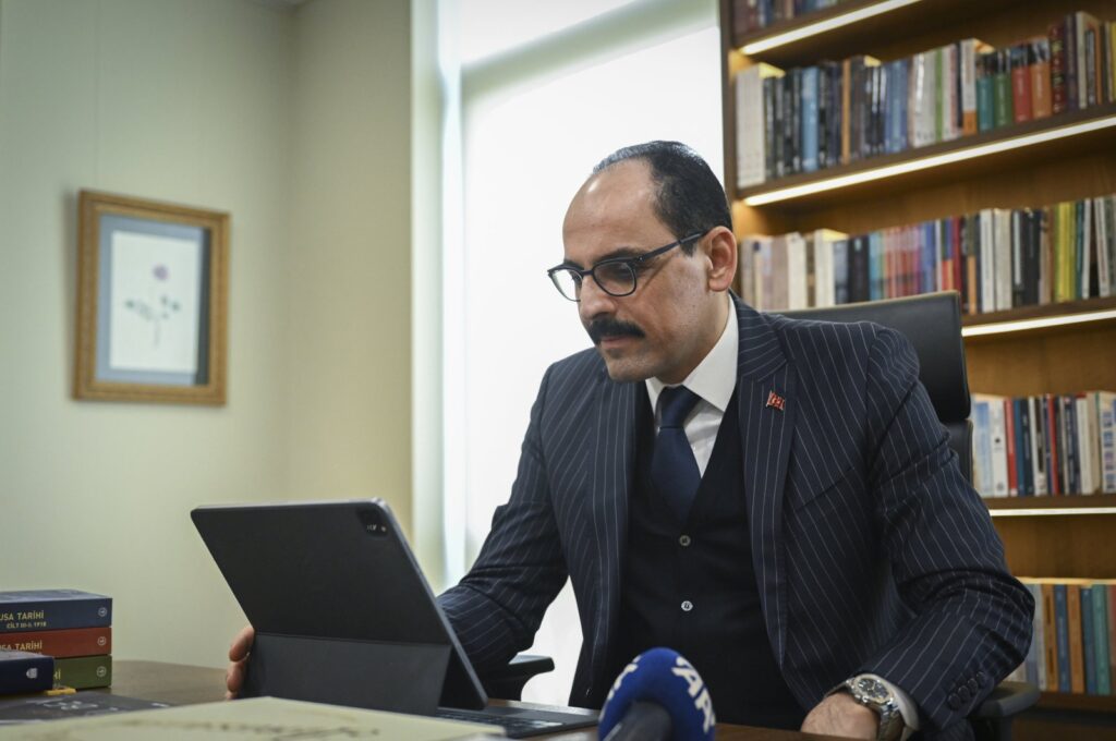 MIT Director Ibrahim Kalın in his office, in the capital Ankara, Türkiye, Jan. 27, 2024. (AA Photo)