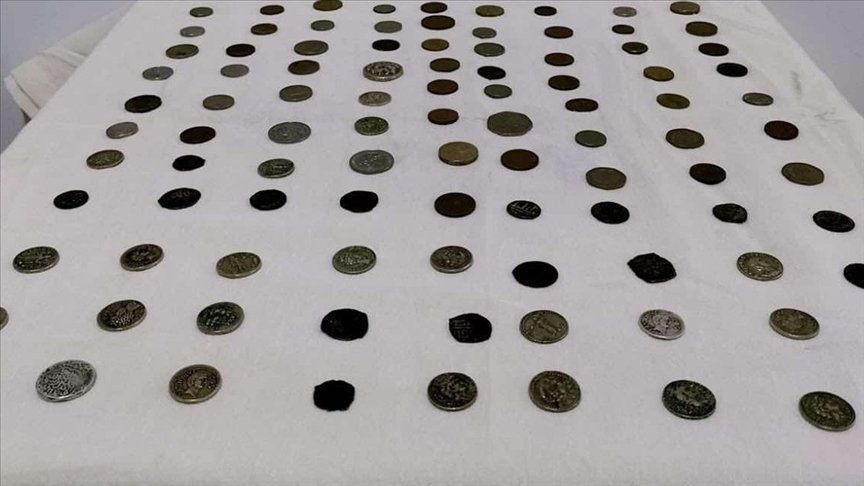 The 8,597 coins seized as a result of a 3-year investigation conducted by French authorities will be returned to Türkiye through diplomatic channels. (AA Photo)