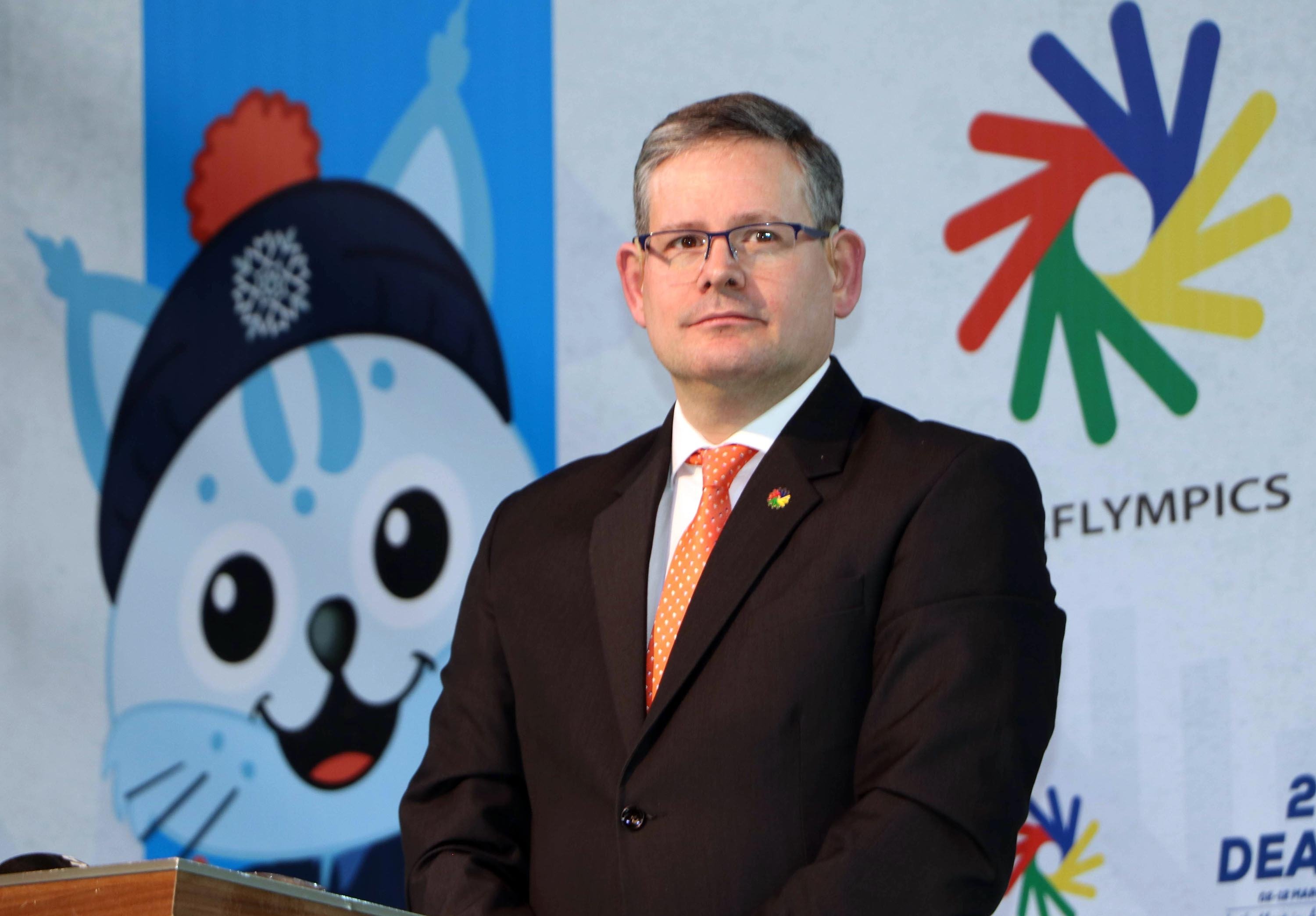 317801 Adam Kosa, president of the International Committee of Sports for the Deaf (ICSD), poses for a photo ahead of the 20th Deaflympics Winter Games, Erzurum, Türkiye, March 2, 2024. (AA Photo)
