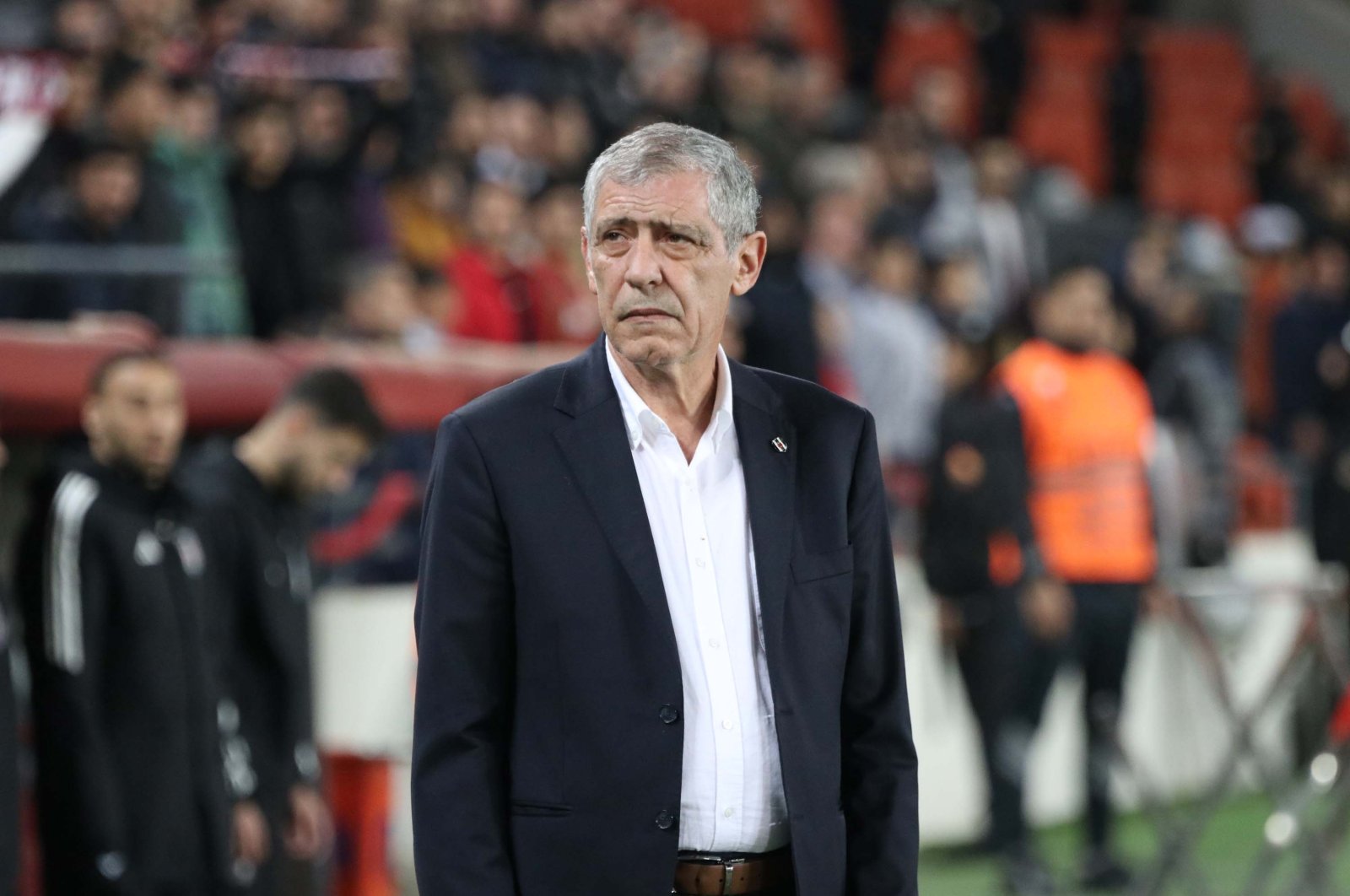 Beşiktaş's coach Fernando Santos reacts during the Süper Lig match against Gaziantep, Gaziantep, Türkiye, March 11, 2024. (DHA Photo)
