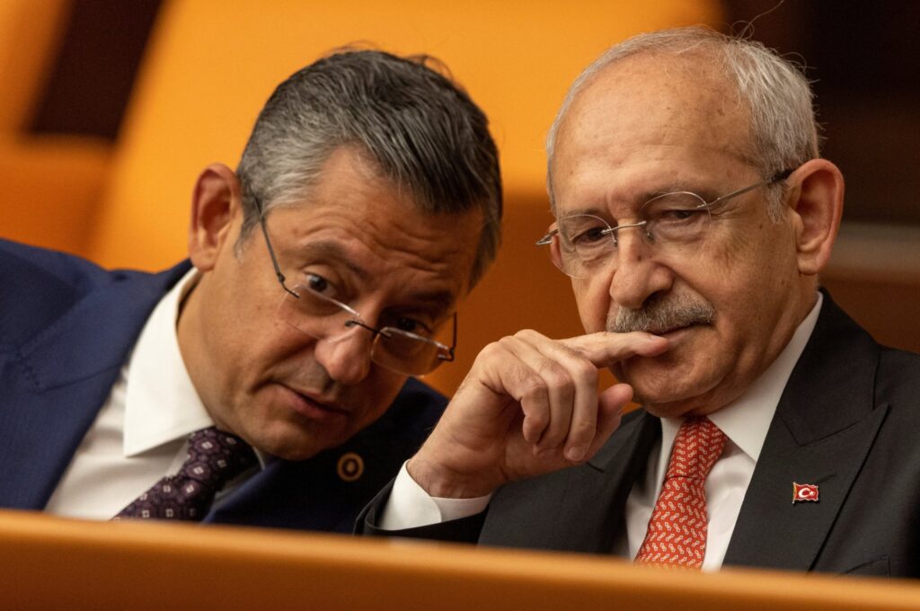 Republican People's Party's (CHP) then-chairperson Kemal Kılıçdaroğlu attends a swearing-in ceremony as he is accompanied by the party's current chairperson Özgür Özel, at Parliament, Ankara, Türkiye, June 2, 2023. (Reuters Photo)