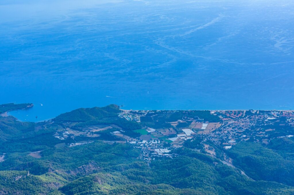 A view the Mediterranean sea and village from the summit of Tahtali mountain. (Shutterstock Photo)