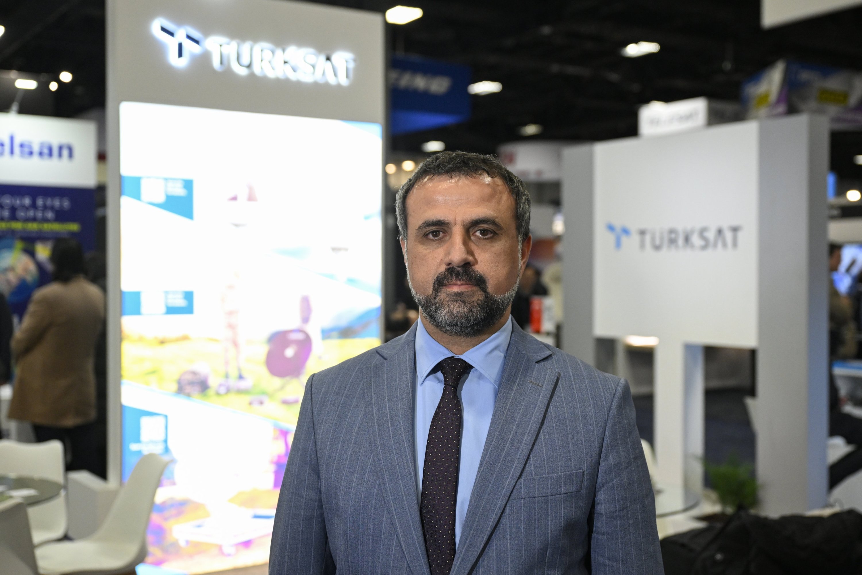 320364 Türksat CEO Hasan Hüseyin Ertok during an interview with Anadolu Agency (AA) at the Satellite 2024 Conference, Washington, U.S., March 20, 2024. (AA Photo)