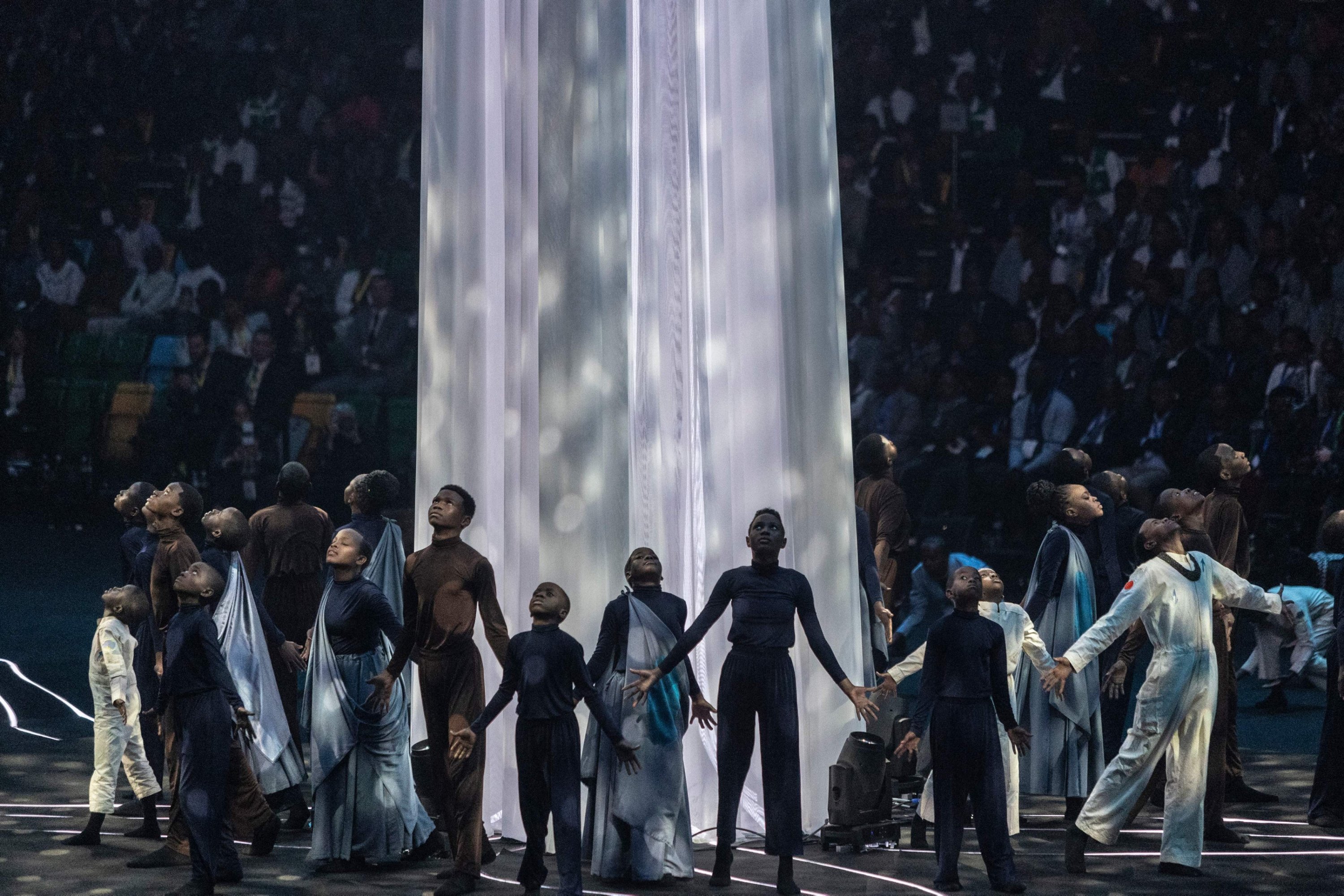 322818 Dancers perform during the commemorations of the 30th Anniversary of the 1994 Rwandan genocide in Kigali, Rwanda, April 7, 2024. (AFP Photo)