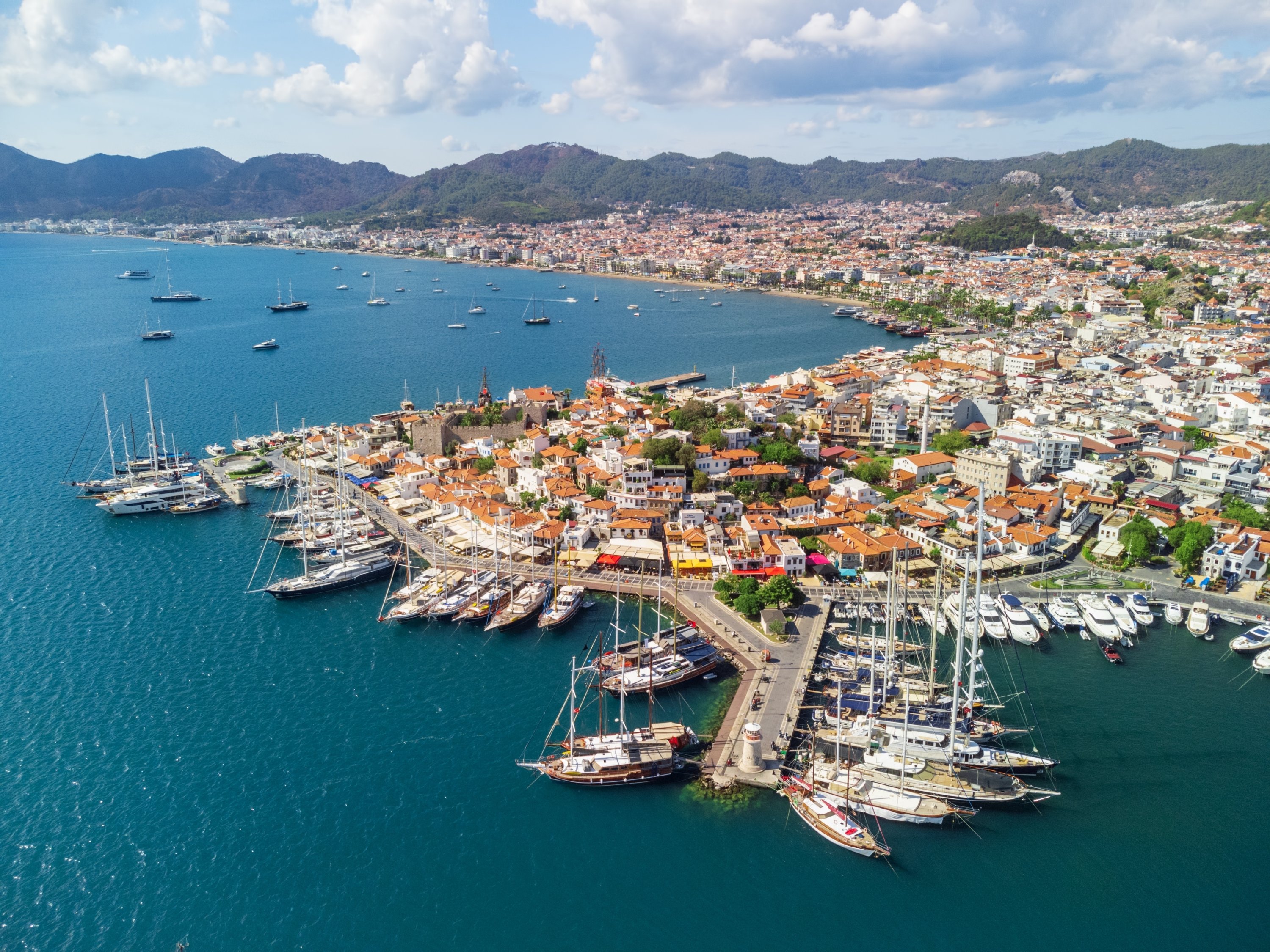 323968 An aerial view of Marmaris, a popular tourist destination in the Turkish Riviera. (Shutterstock Photo)