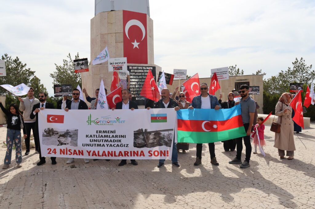 Protesters condemn Armenia's "genocide" claims as they gather to remember victims of Armenian gangs, Van, eastern Türkiye, April 24, 2024. (İHA Photo)