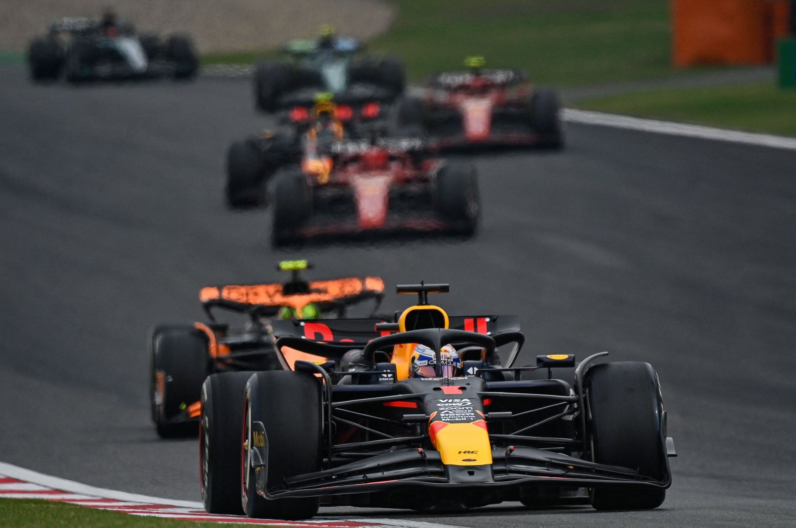Red Bull Racing's Dutch driver Max Verstappen drives during the Formula One Chinese Grand Prix at the Shanghai International Circuit, Shanghai, China, April 21, 2024. (AFP Photo)