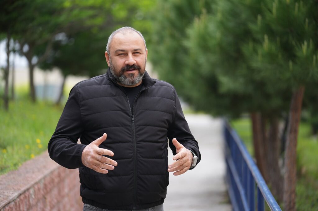 Turkish Triathlon Federation education committee member, professor Dr. Selçuk Bora Çavuşoğlu speaks during an interview with Anadolu Agency (AA), Istanbul, Türkiye, April 29, 2024. (AA Photo)