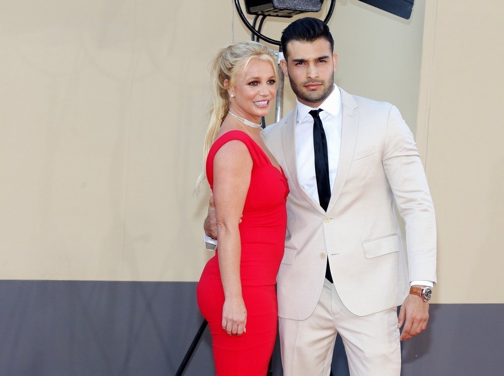 Britney Spears and Sam Asghari at the Los Angeles premiere of "Once Upon a Time In Hollywood" held at the TCL Chinese Theatre IMAX, Hollywood, California, U.S., July 22, 2019. (Shutterstock Photo)