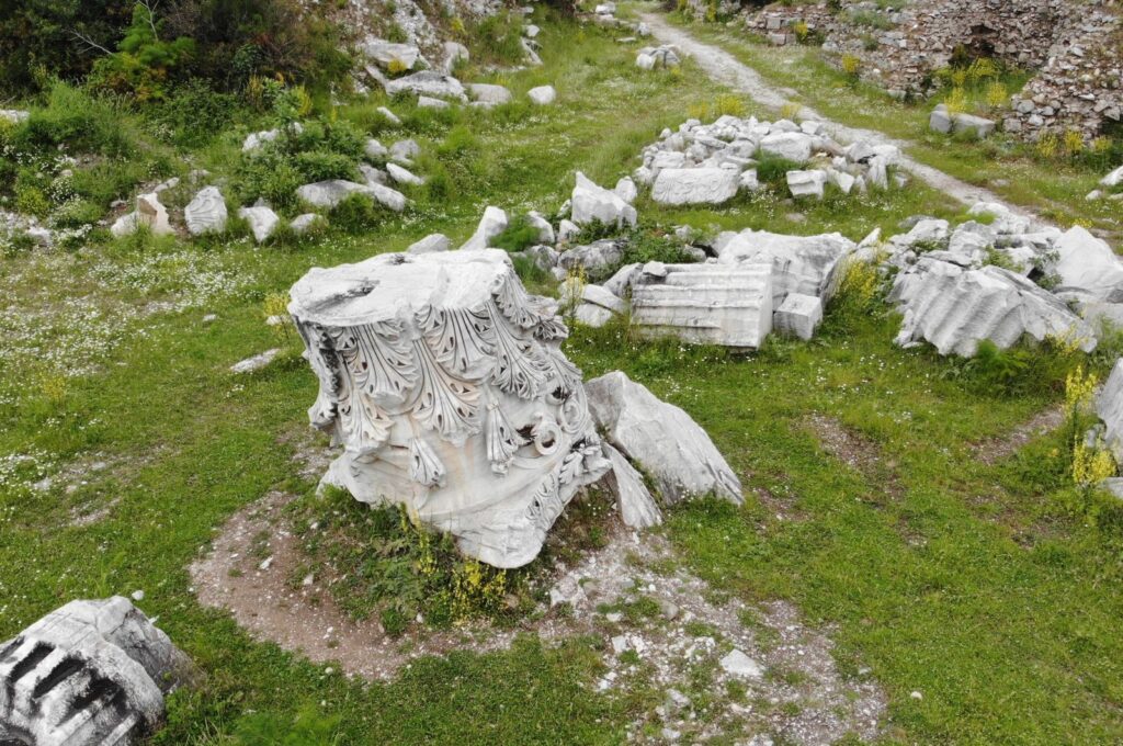 Excavation works continue in the ancient city of Cyzicos located in the Erdek district in Türkiye's Balıkesir province, May, 5, 2024. (IHA Photos)