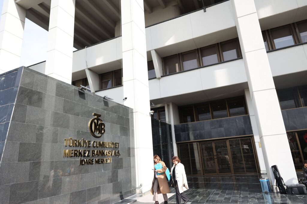 The headquarters of the Central Bank of the Republic of Türkiye (CBRT) in Ankara, Türkiye, Feb. 8, 2024. (AFP Photo)