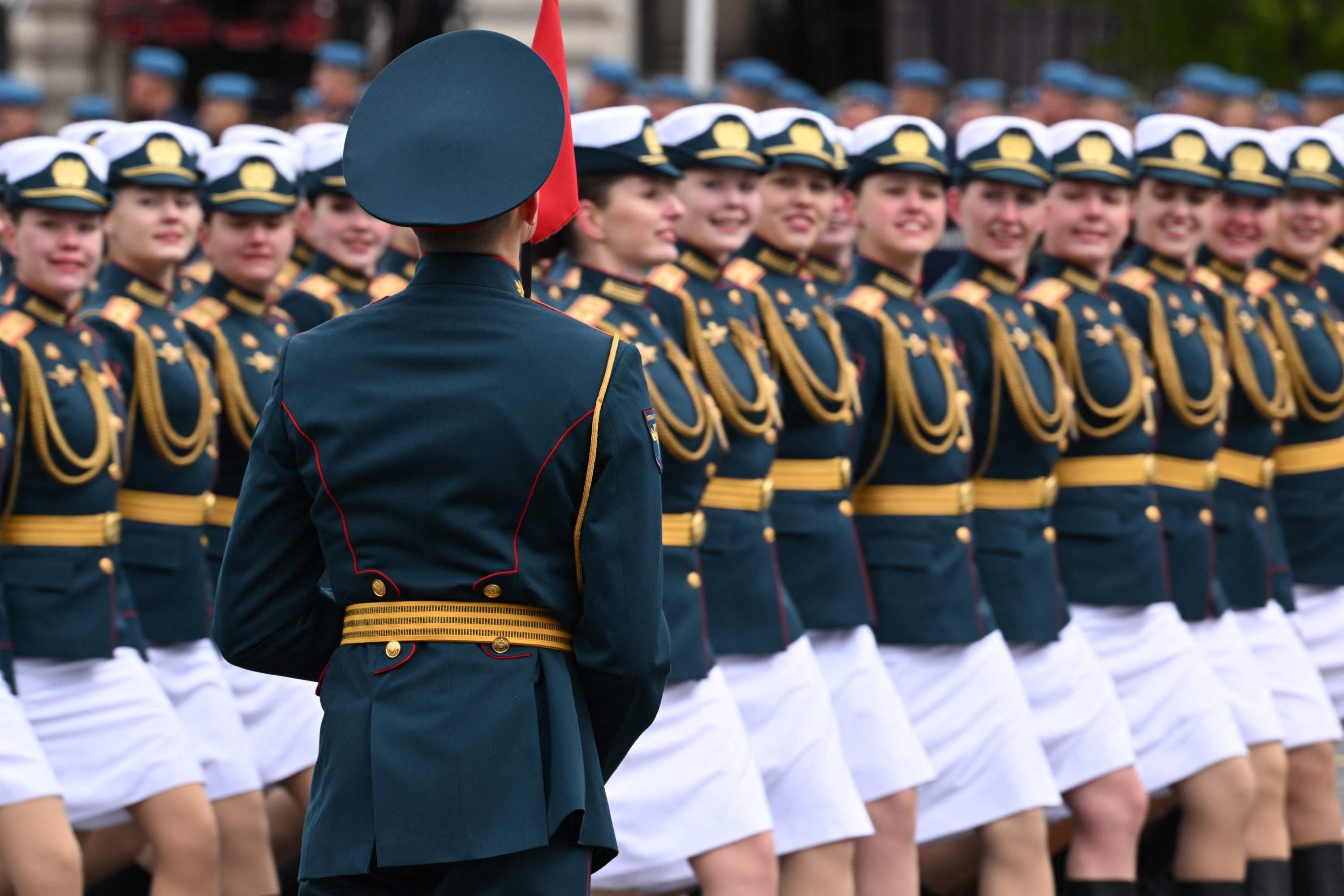 327210 Russian servicewomen march on Red Square during the Victory Day military parade in central Moscow, Russia, May 9, 2024. (AFP Photo)