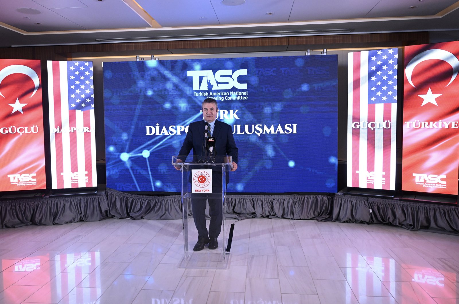 Ambassador Sedat Önal speaks at a conference with the Turkish diaspora in the U.S., April 21, 2024. (AA File Photo)