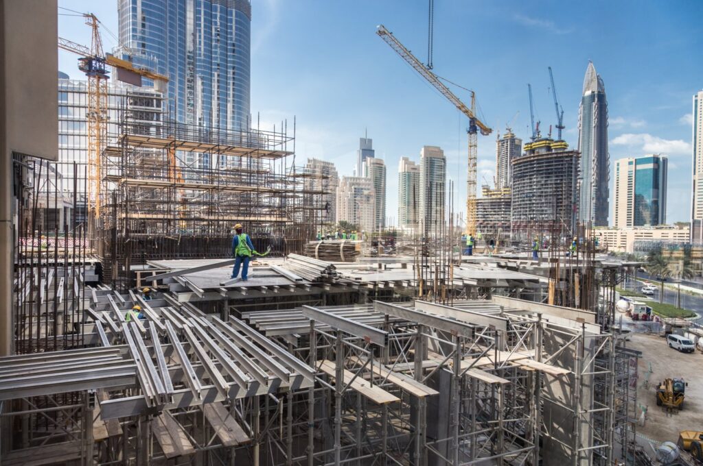 Laborers work in a construction site in this undated photo, Dubai. (Shutterstock Photo)