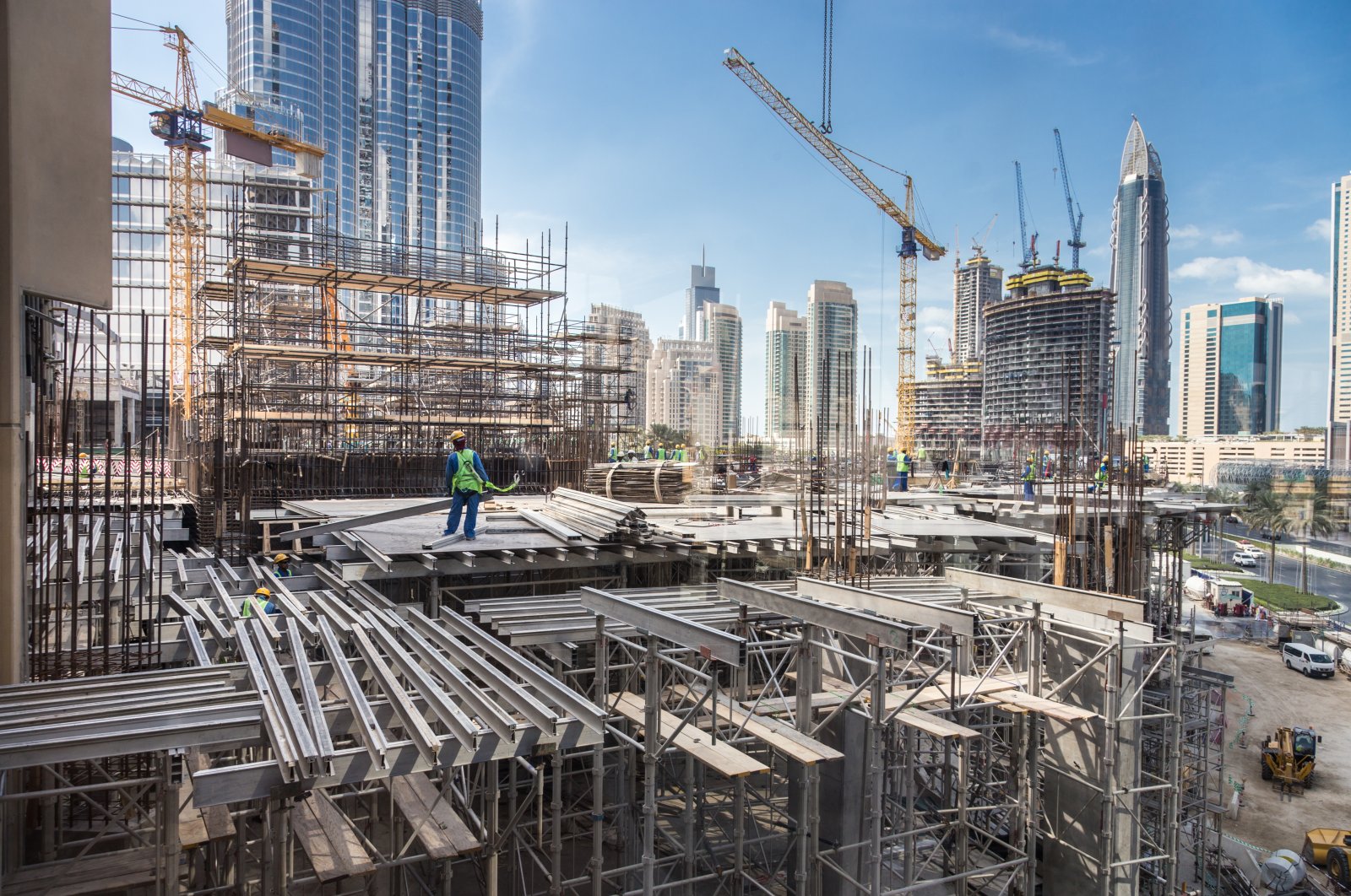 Laborers work in a construction site in this undated photo, Dubai. (Shutterstock Photo)