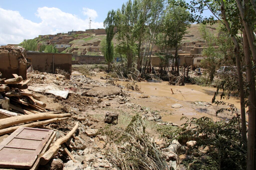 A view of flood-affected areas after flash floods in Ghor Province, Afghanistan, May 18, 2024. (EPA Photo)