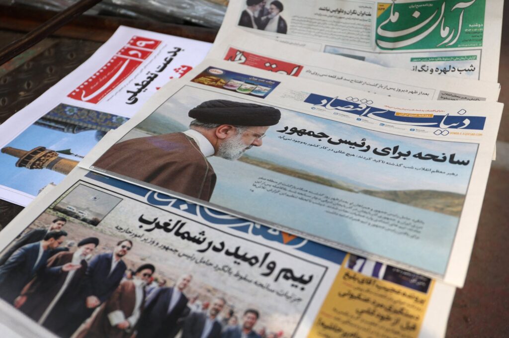 A newspaper with a picture of Iran's late President Ebrahim Raisi is seen in Tehran, Iran, May 20, 2024. (Reuters Photo)