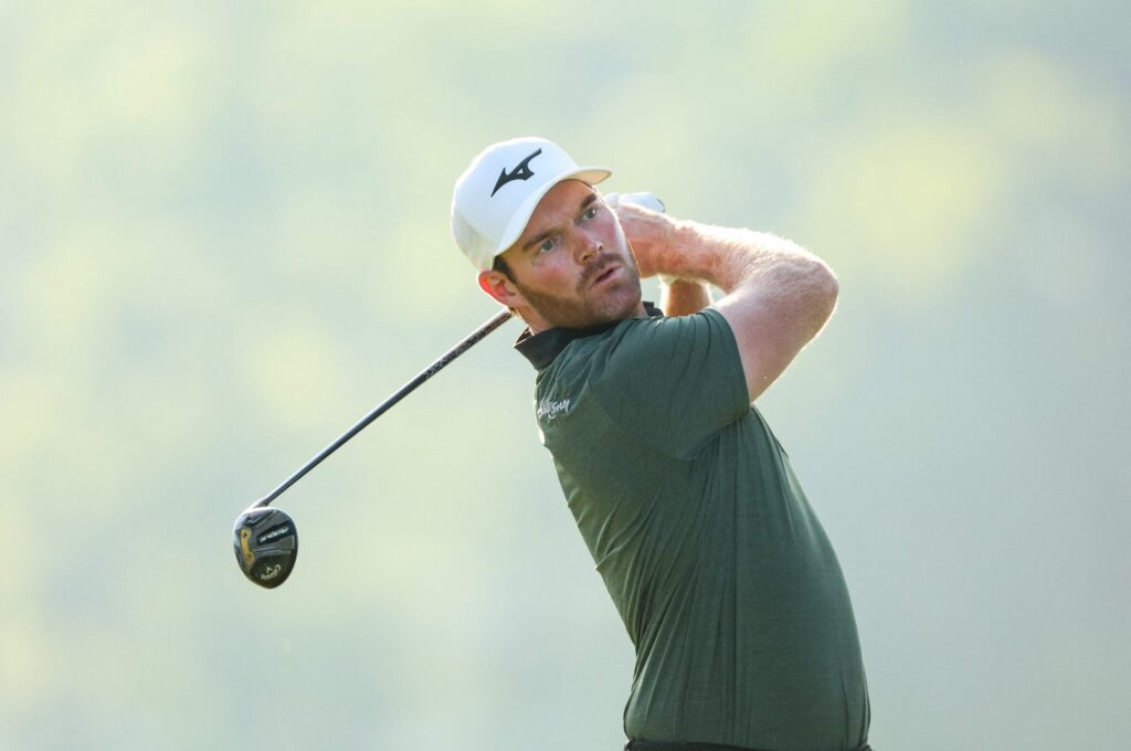 Grayson Murray plays his shot from the 12th tee during the first round of the 2024 PGA Championship at Valhalla Golf Club, Louisville, Kentucky, U.S., May 16, 2024. (AFP Photo)