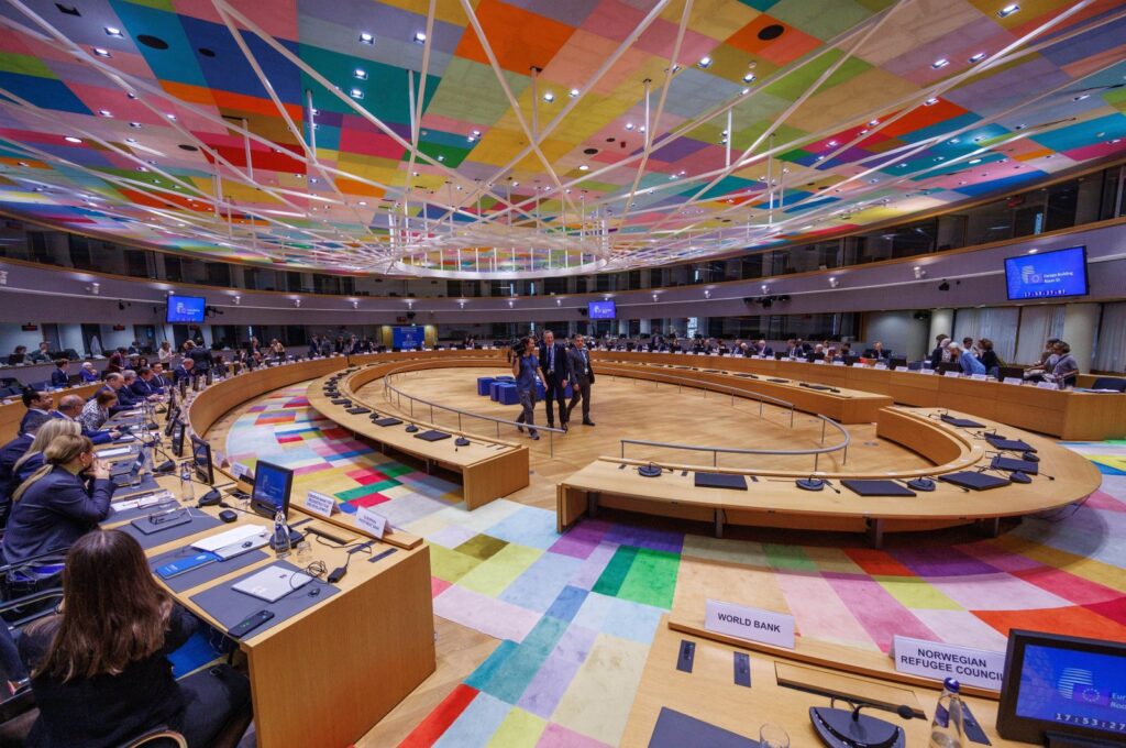 A general view shows the 8th Brussels Conference on 'Supporting the Future of Syria and the region' in the European Council in Brussels, Belgium, May 27, 2024. (EPA Photo)