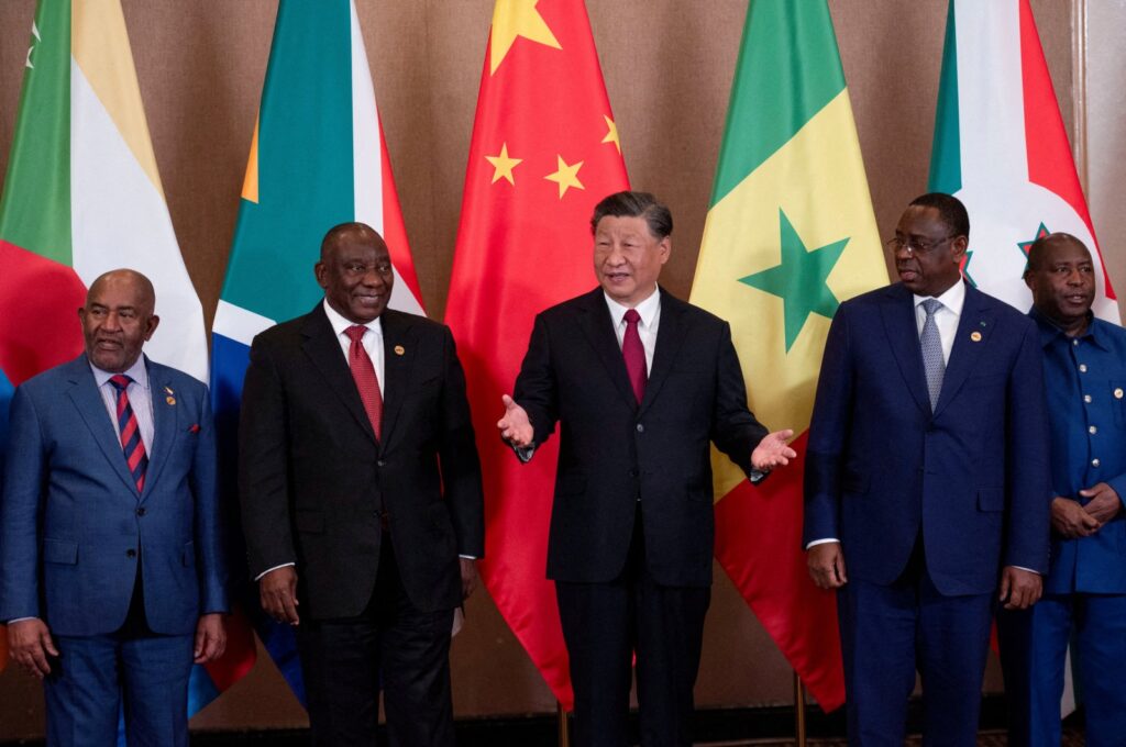 Chinese President Xi Jinping and South African President Cyril Ramaphosa attend the China-Africa Leaders' Roundtable Dialogue on the last day of the BRICS Summit, Johannesburg, South Africa, Aug. 24, 2023. (Reuters Photo)