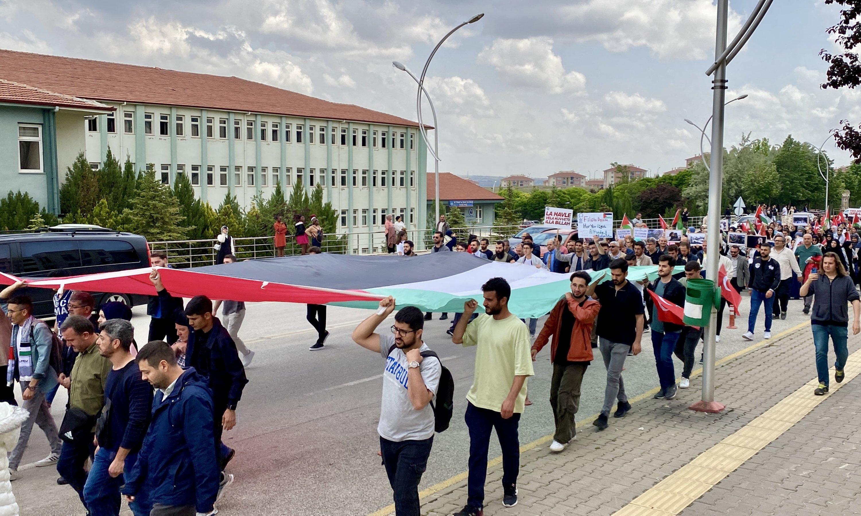 330107 Students march as they hold a Palestinian flag during a protest in central Kırşehir province, Türkiye, May 28, 2024. (AA Photo)