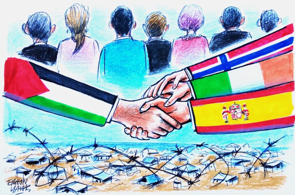 "Palestine's struggle for independence and sovereignty has recently received significant support in the international arena." (Illustration by Erhan Yalvaç)