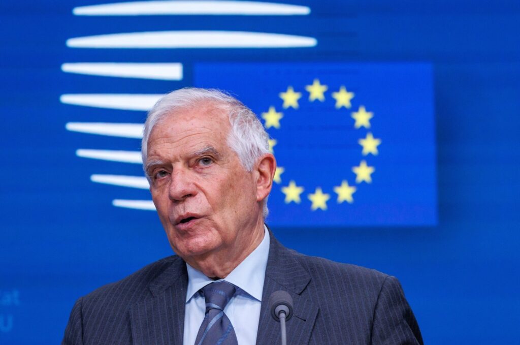 High Representative of the European Union for Foreign Affairs and Security Policy Josep Borrell speaks to the press during the 8th Brussels Conference on 'Supporting the Future of Syria and the region'  in Brussels, Belgium, May 28, 2024. (EPA Photo)