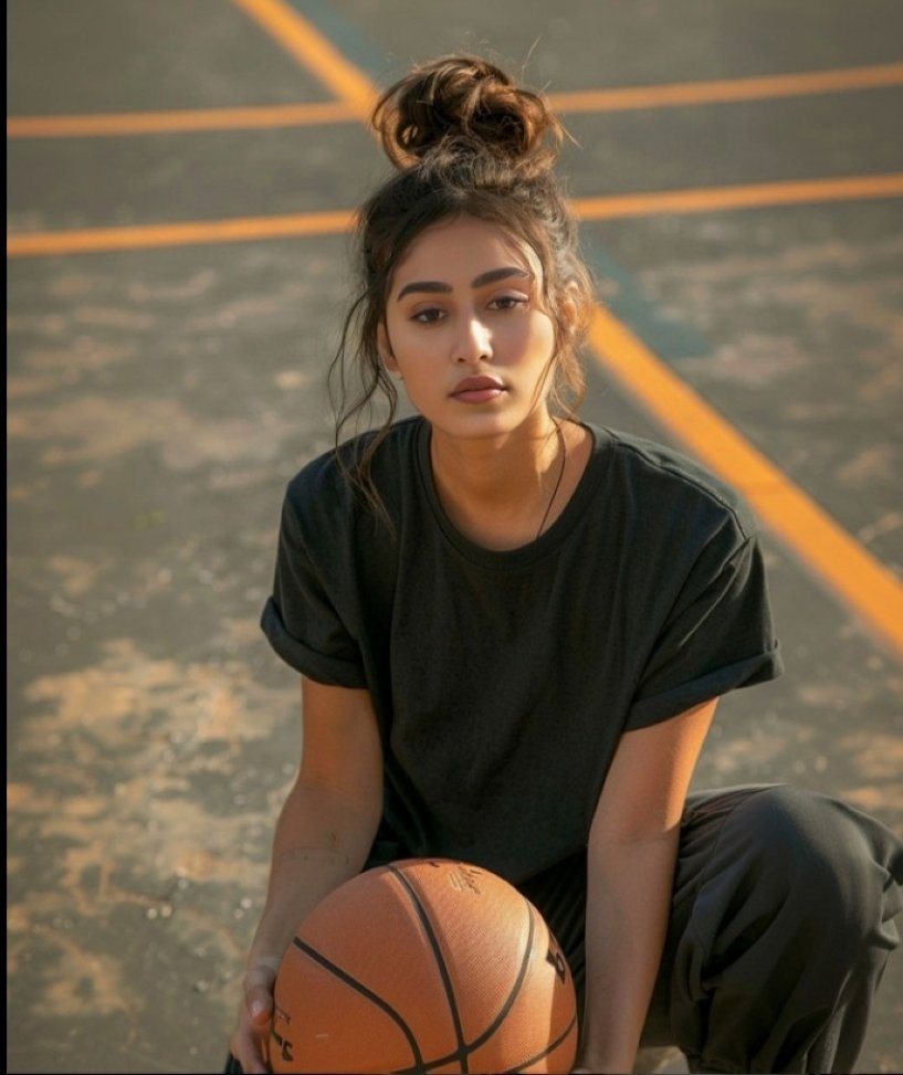 331244 Zara Shatavari striking a pose while holding a basketball, June 3, 2024. (Instagram / @zarashatavari)