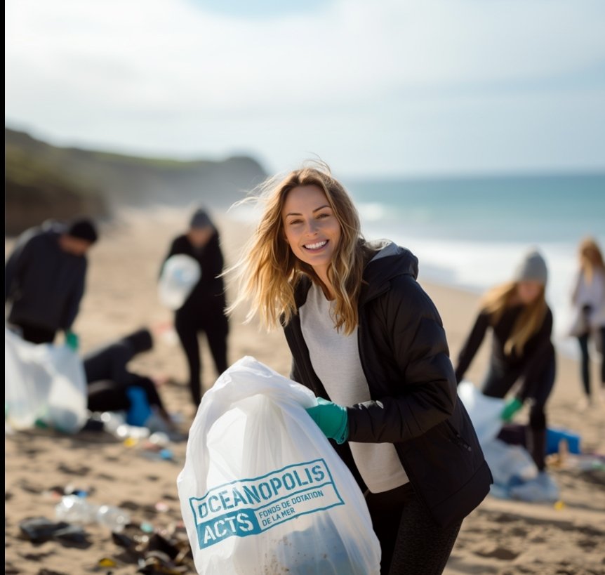 331249 Anne Kerdi voluntarily joins other volunteers in picking up trash at the beach, June 1, 2024. (Instagram / @annekerdi)