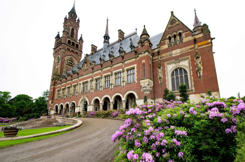 This photograph shows the Peace Palace, the seat of the International Court of Justice (ICJ, in The Hague, The Netherlands, May 17, 2024. (AFP Photo)