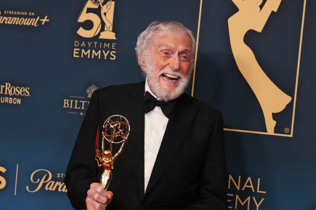 Dick Van Dyke, winner, poses at the 51st annual Daytime Emmys Awards at The Westin Bonaventure Hotel & Suites, Los Angeles, California, U.S., June 7, 2024. (AFP Photo)