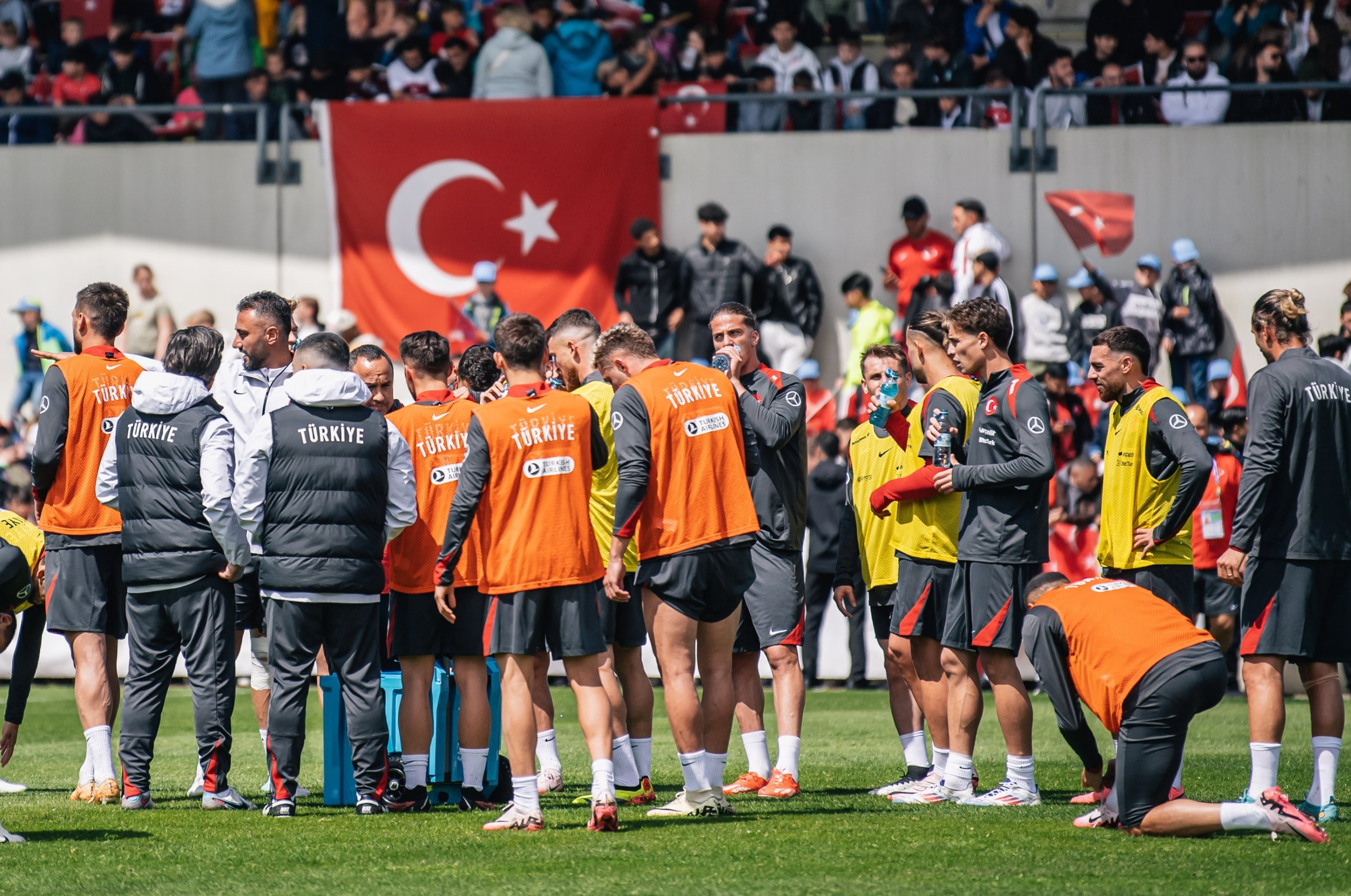 332604 Turkish national football players during an open training session at the August-Wenzel Stadium, Hannover, Germany, June 12, 2024. (AA Photo)