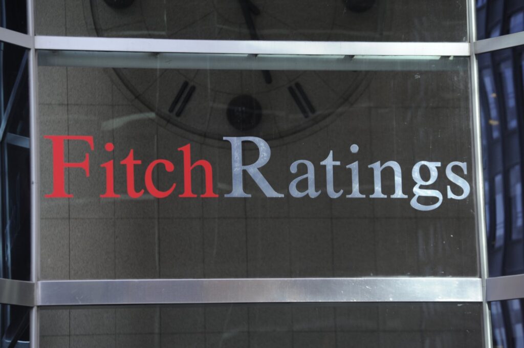 This photo shows the logo of Fitch Ratings in New York, U.S., Oct. 9, 2011.