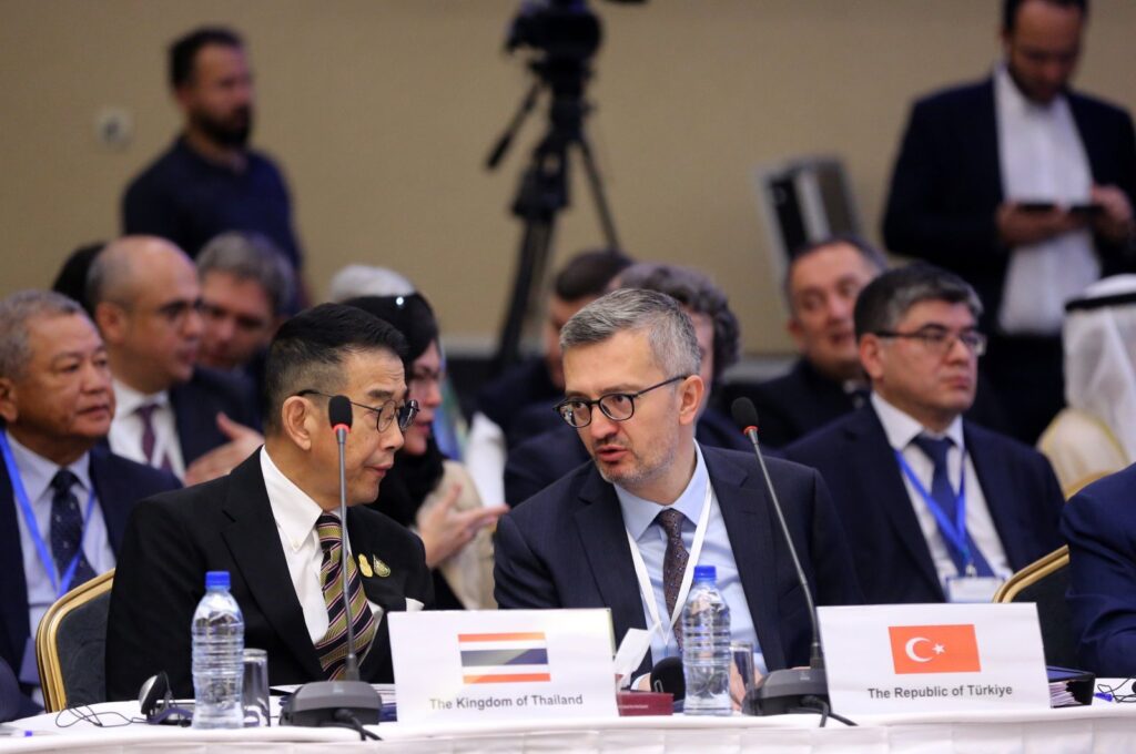 Deputy Foreign Minister professor Burhanettin Duran (C) represented Türkiye at the event in Tehran, Iran, June 24, 2024. (AA Photo)