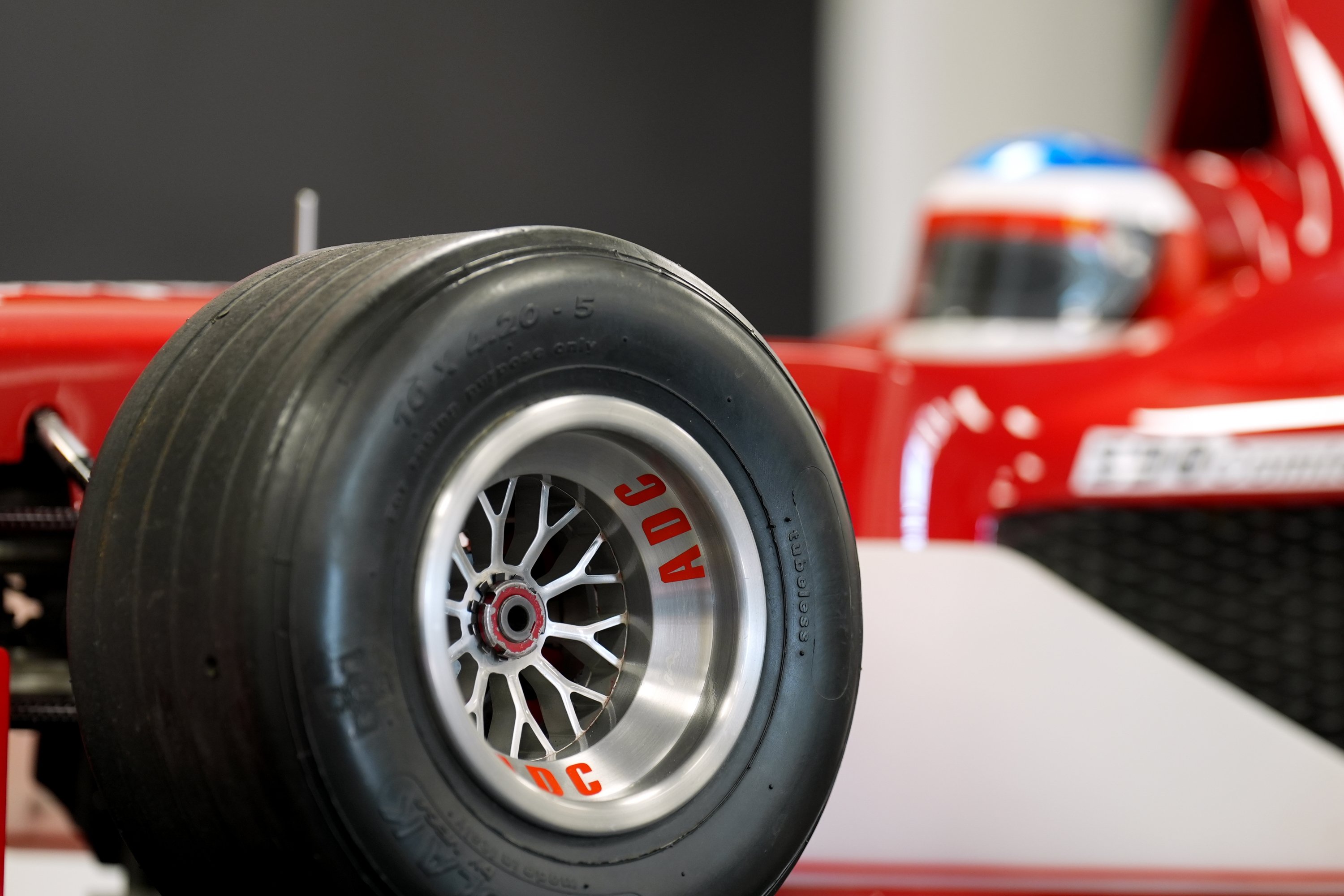 334893 A 1:3 scale model of the F1 car that Michael Schumacher drove to his 2002 World Championship victory is going under the hammer at the U.K. motor racing track of Silverstone, U.K., July 1, 2024. (DPA Photo)