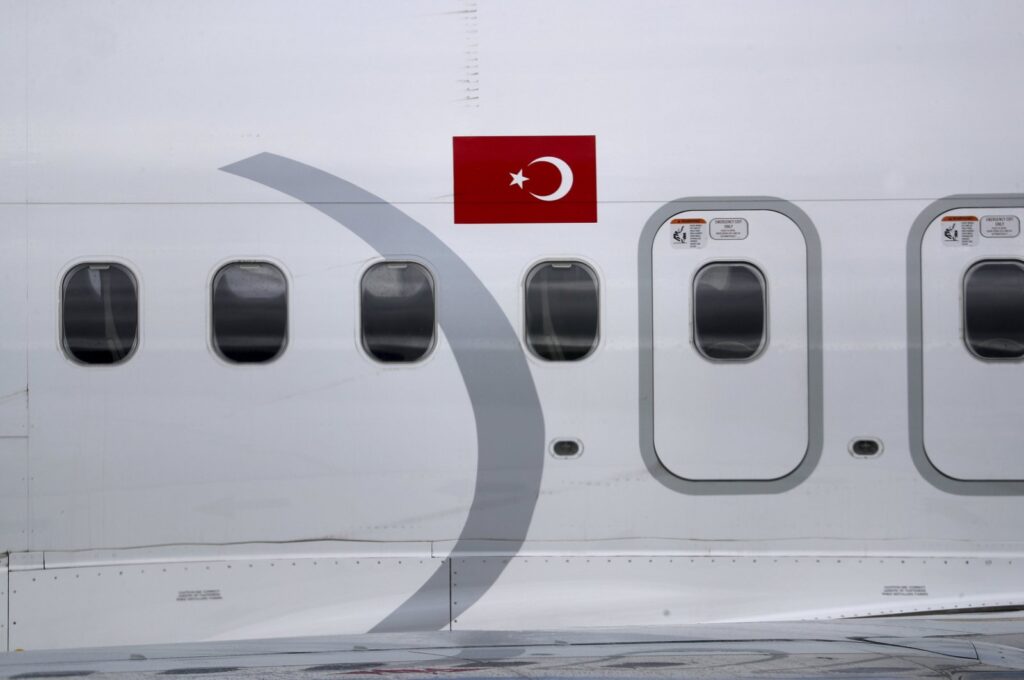 Turkish Airlines Boeing 737 Max8 is seen at Riga Airport, Riga, Latvia, July 3, 2024. (EPA Photo)