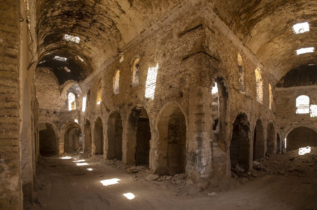A view shows a damaged interior part of the historic Kayseri Bazaar after a PKK arson attack, Irbil, northern Iraq, July 2, 2024. (AA Photo)