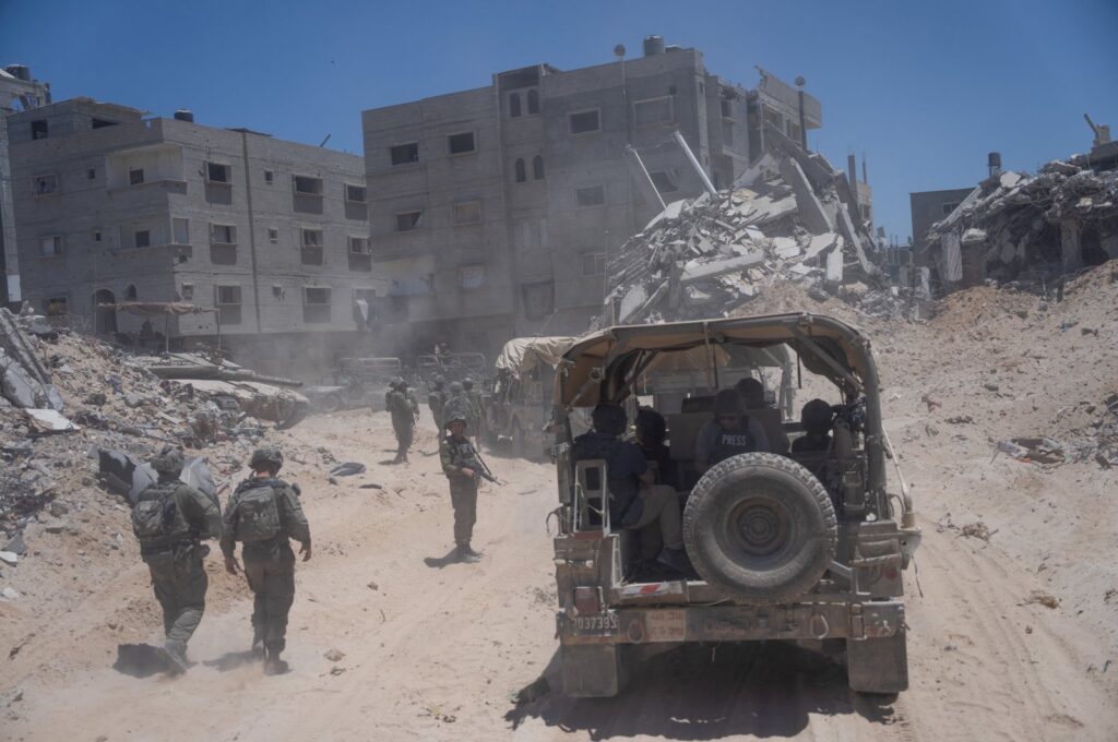 Israeli soldiers operate during a ground operation in the southern Gaza Strip, Palestine, July 3, 2024. (Reuters Photo)