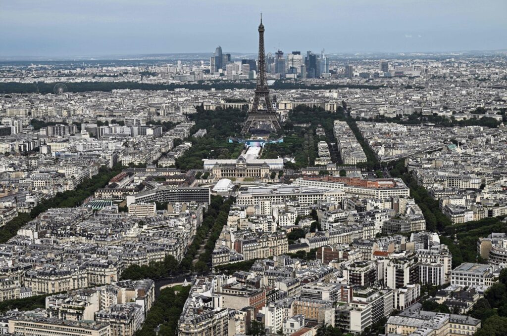 This photo shows a view of the Eiffel Tower, Paris, France, July 9, 2024. (AFP Photo)