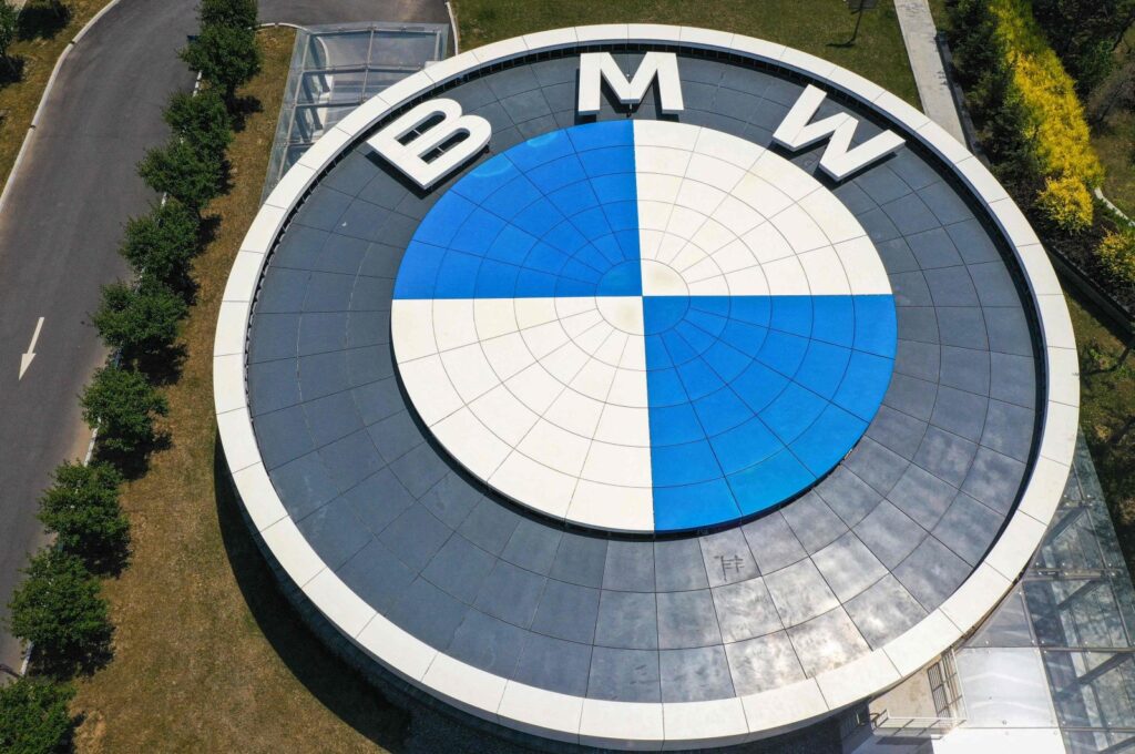 This aerial photo shows the logo of German auto manufacturer BMW at its factory in Shenyang, northeastern Liaoning province, China, June 28, 2024. (AFP Photo)