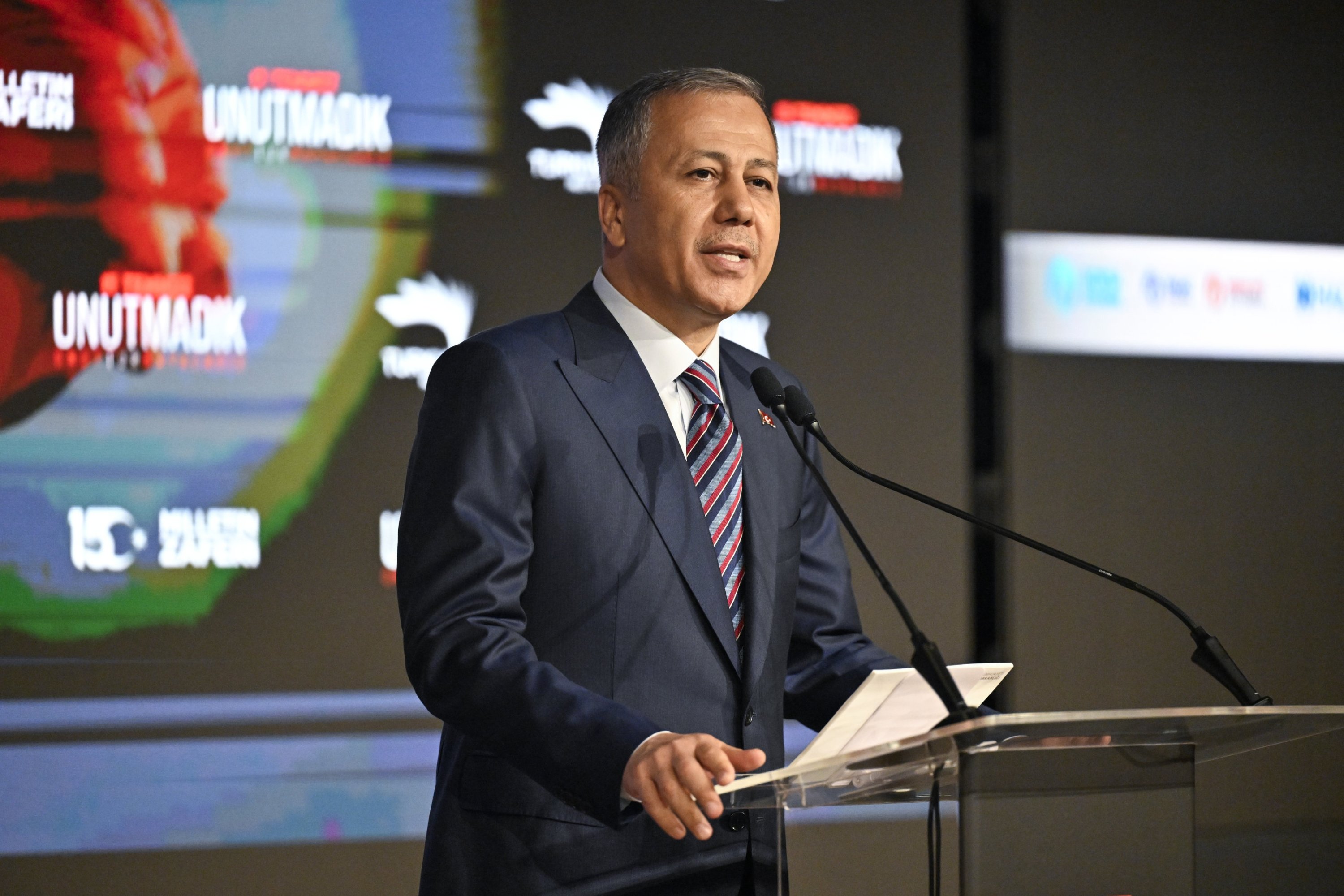 336418 Interior Minister Ali Yerlikaya speaks at the event held at Turkuvaz Media Center, Istanbul, Türkiye, July 11, 2024. (Courtesy of Turkuvaz Media Group)