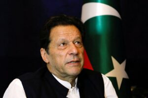 Former Pakistani Prime Minister Imran Khan pauses as he speaks with Reuters during an interview, Lahore, Pakistan, March 17, 2023. (Reuters Photo)