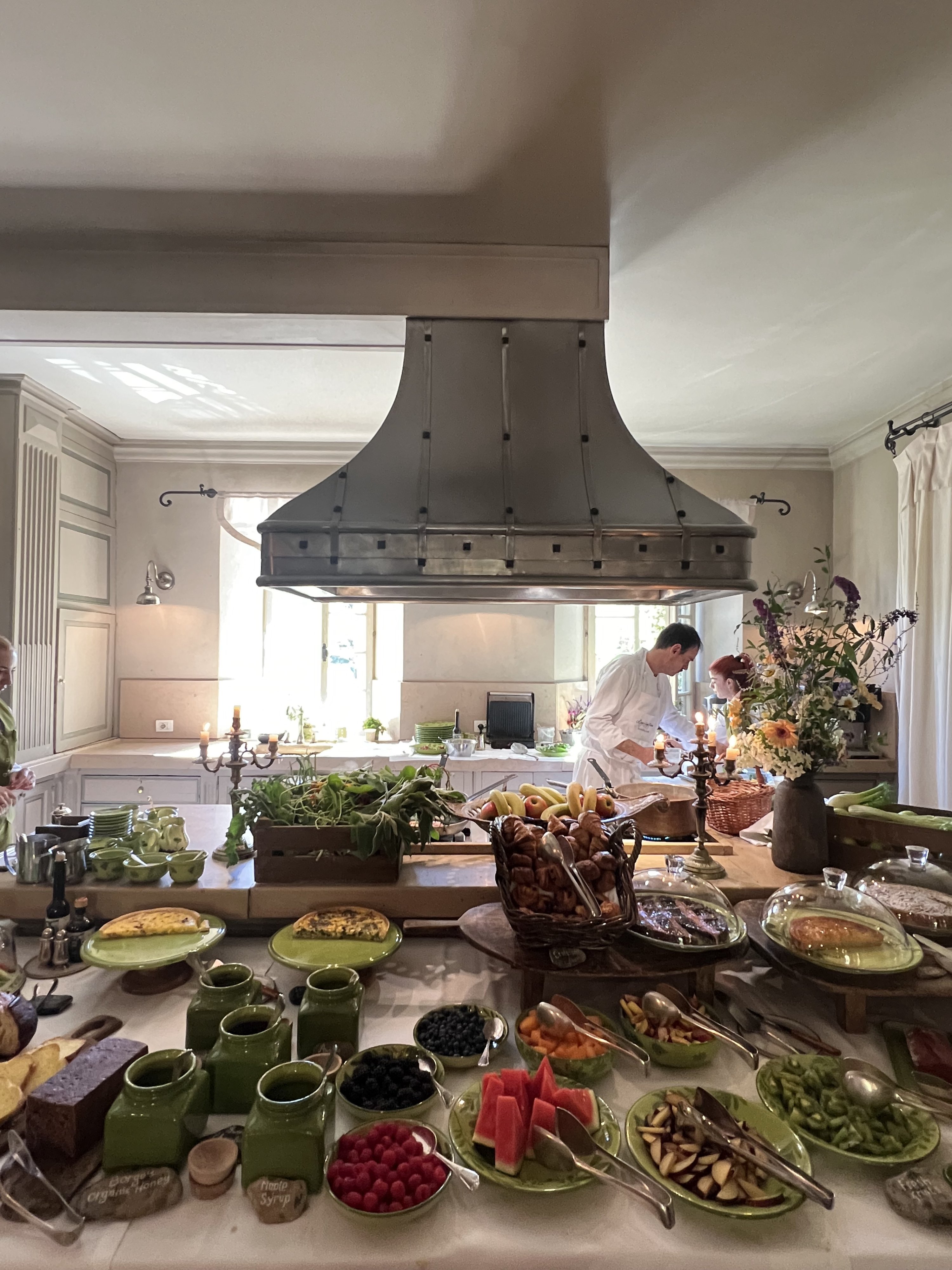 336805 The buffet breakfast of Borgo Santo Pietro Hotel, Tuscany, Italy, July 19, 2024. (Photo by İlker Topdemir)