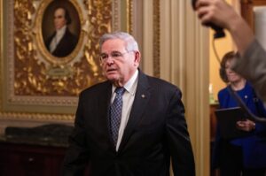 U.S. Senator Bob Menendez exits the chamber at the U.S. Capitol during U.S. President Donald Trump's Senate impeachment trial in Washington, U.S., Jan. 31, 2020.  (Reuters File Photo)