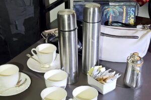 A handout photo made available by the Royal Thai Police shows cups of tea on a table inside a hotel room where six people were found dead of poisoning at Grand Hyatt Erawan Hotel, Bangkok, Thailand, July 16, 2024. (EPA Photo)