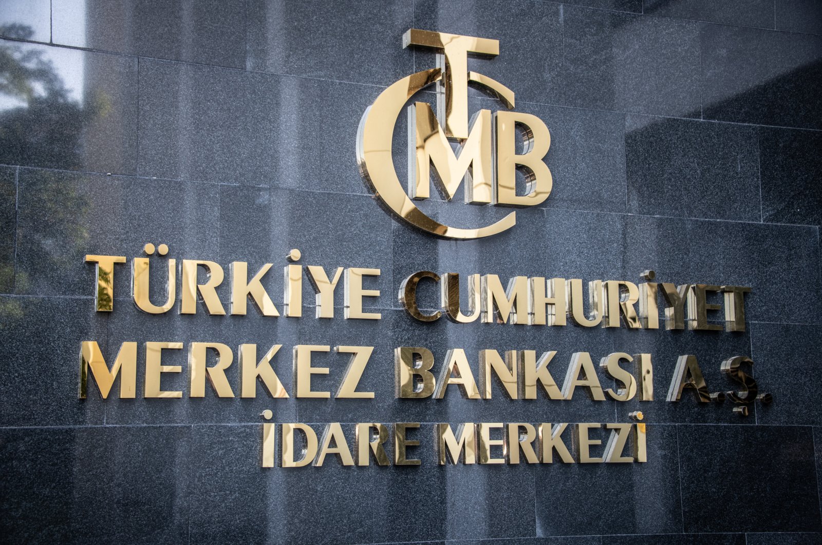 The entrance sign of the building housing the Central Bank of the Republic of Türkiye (CBRT), Ankara, Türkiye, Sept. 25, 2022. (Reuters Photo)