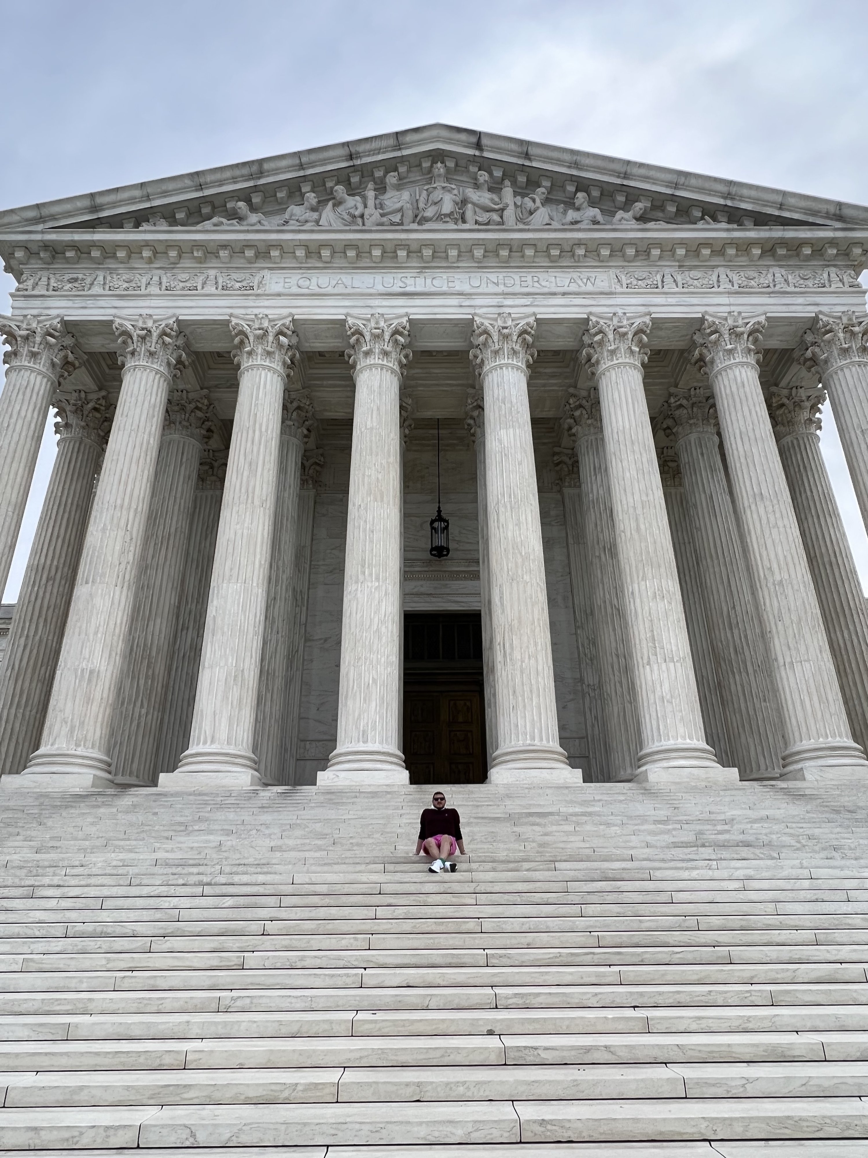 342753 Ilker Topdemir sits on the stairs of the Lincoln Memorial, Washington, D.C., U.S., April 16, 2022. (Photo by İlker Topdemir)
