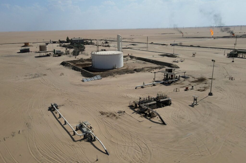 A general drone view shows the Nafoora oil field in Jakharrah, Libya, Aug. 27, 2024. (Reuters Photo)