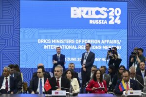 Foreign Minister Hakan Fidan attends the BRICS meeting in Nizhny Novgorod, Russia, June 11, 2024. (AA Photo)