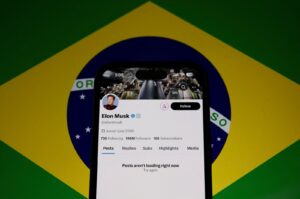 The X account of Elon Musk is seen blocked on a mobile screen in this illustration after Brazil's telecommunications regulator suspended access to Elon Musk's X social network in the country to comply with a court order, Sao Paulo, Brazil, Aug. 31, 2024. (Reuters Photo)